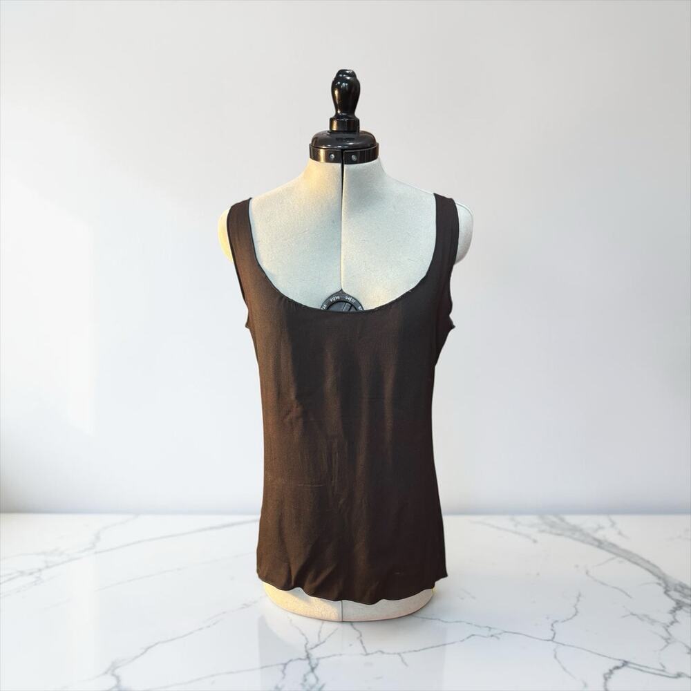 1940s Navy Rayon Crepe Fabric Tank Vintage Lingerie Minimalist Slip Top